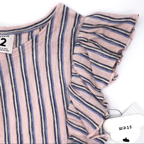 NWT Stem Flutter Sleeve Striped Top, 2T - Picture 3 of 8